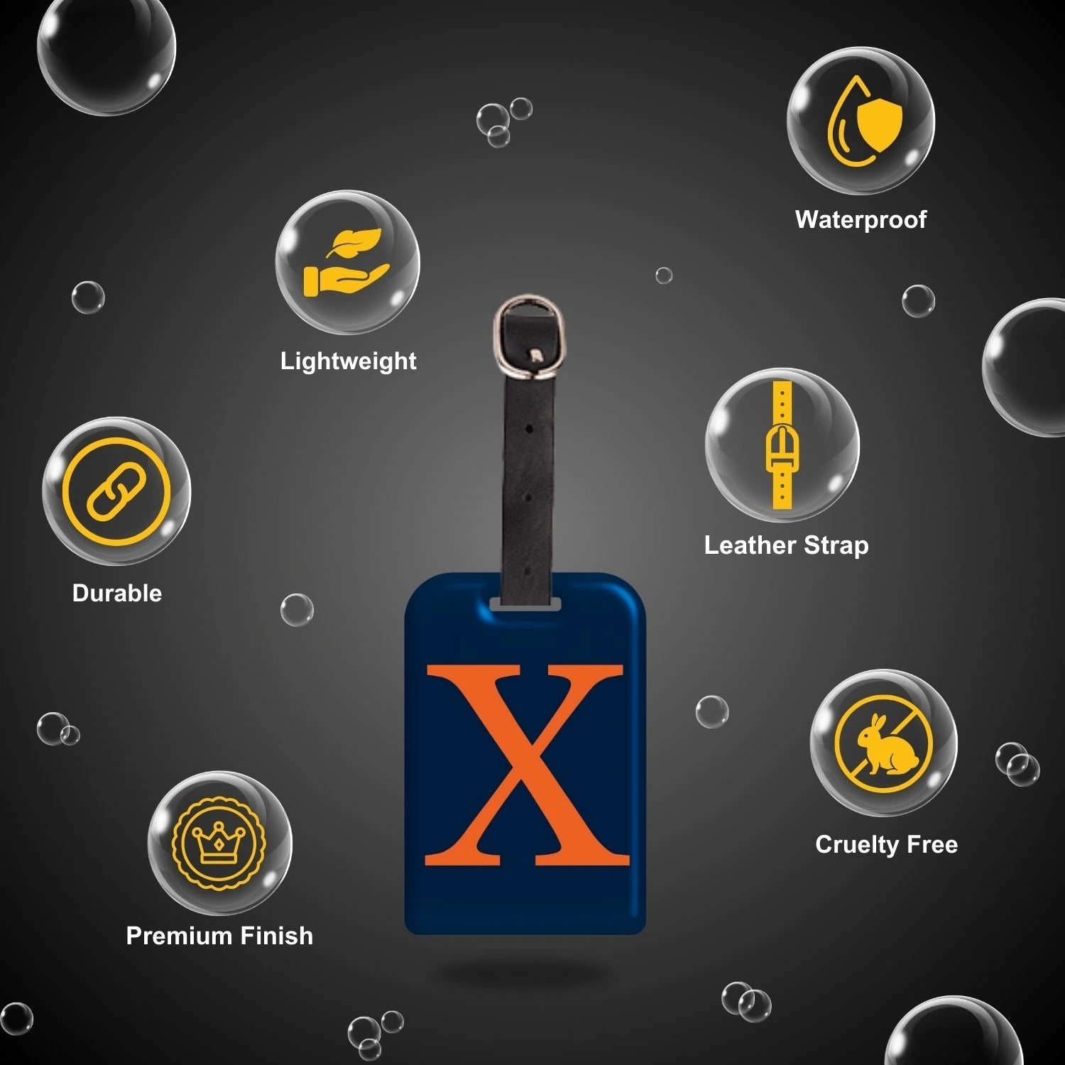 QR tag for bag with initial X