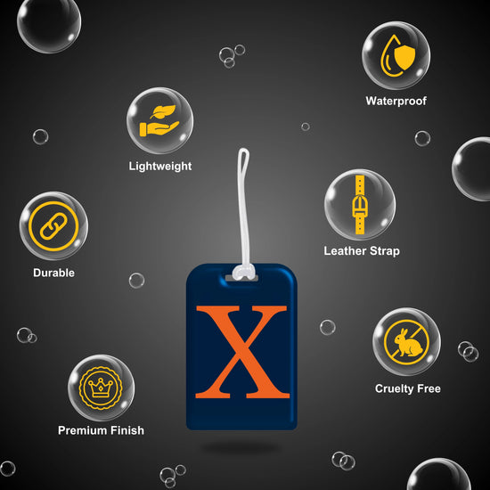 QR tag for bag with initial X