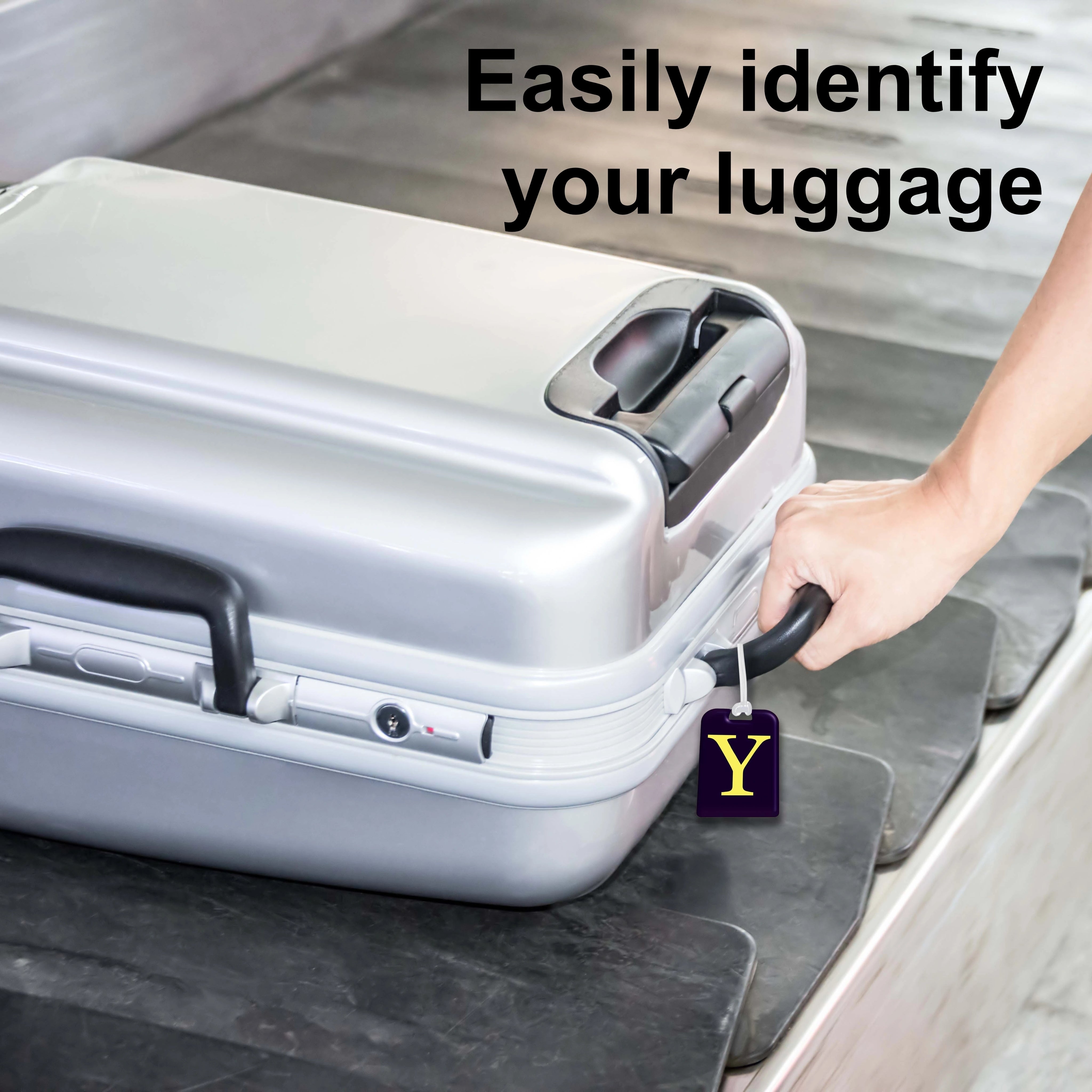 QR tag for bag with initial Y