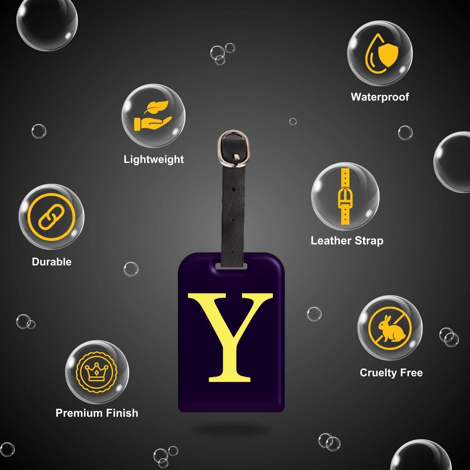 QR tag for bag with initial Y
