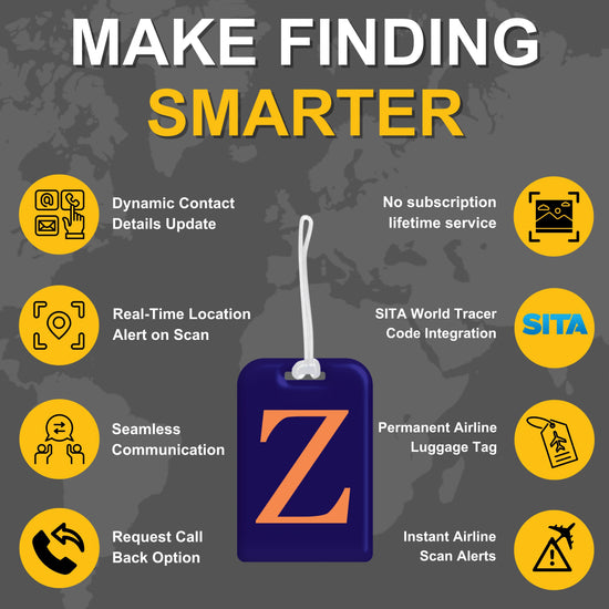 QR tag for bag with initial Z