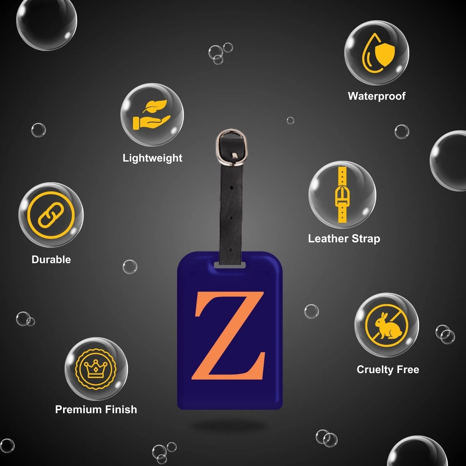 QR tag for bag with initial Z