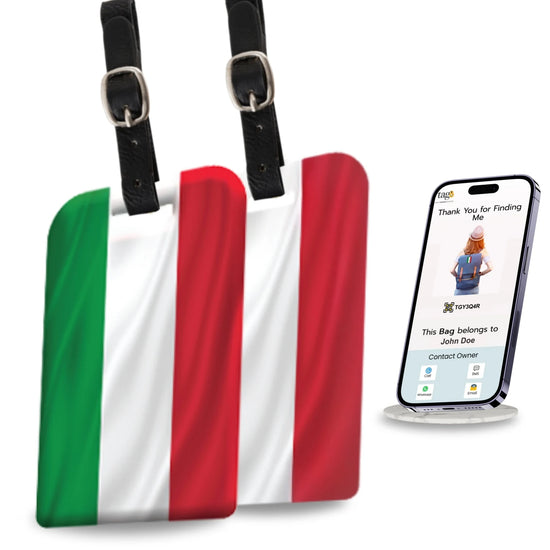 Italy QR Bag Tag by tag8 for travel security
