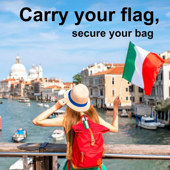 Italy QR Bag Tag by tag8 for travel security