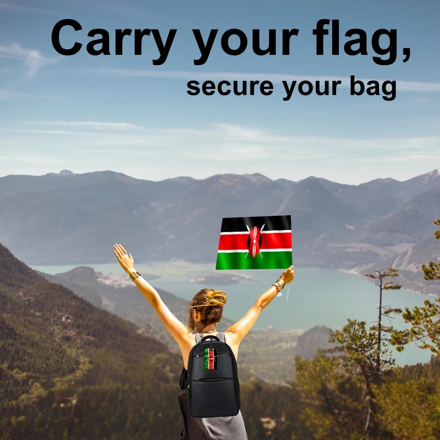 Kenya QR Bag Tag by tag8 with secure QR code