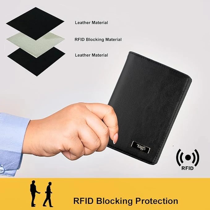 Tag8 Leather Passport Case with 2 Bag tag8 for stylish and secure travel tracking