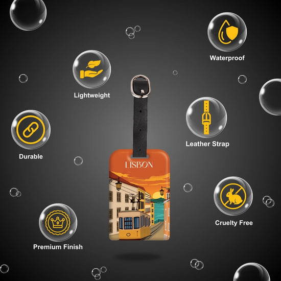 Lisbon QR Bag Tag by tag8 with QR code for tracking