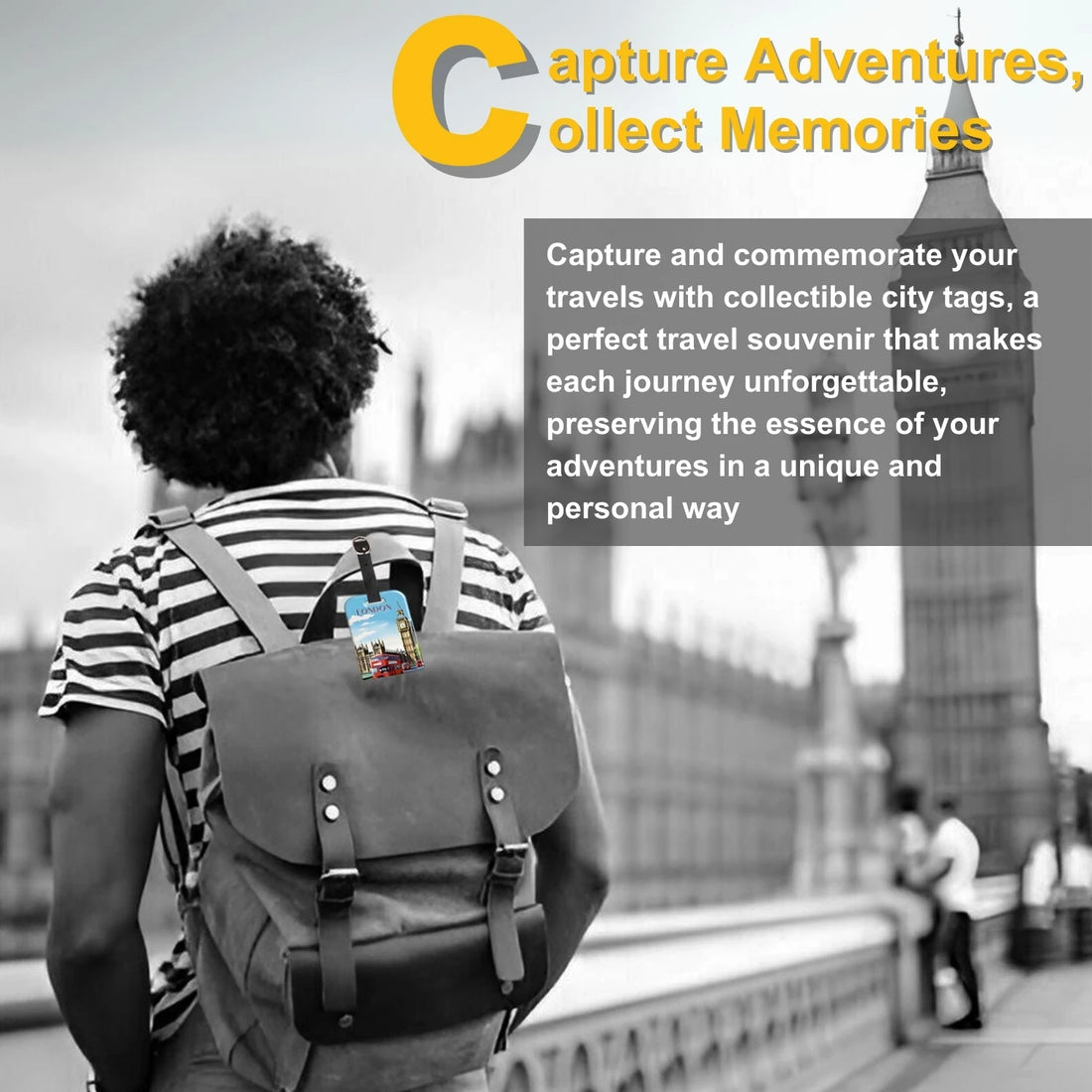 London QR Bag Tag by tag8 for secure tracking