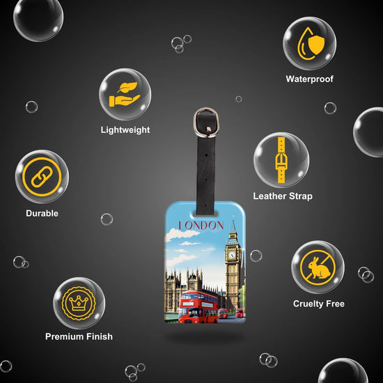 London QR Bag Tag by tag8 for secure tracking