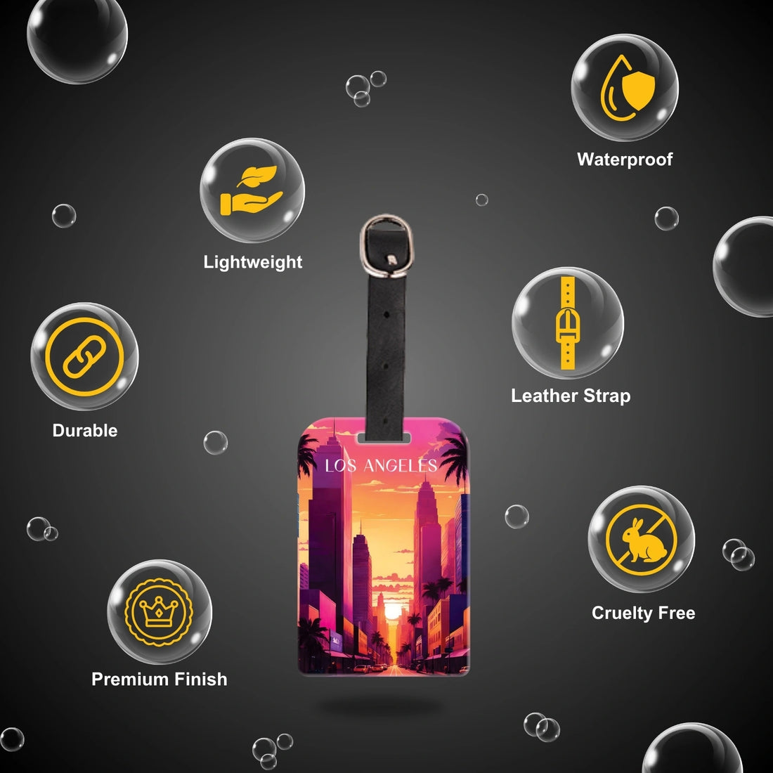 Los Angeles QR Bag Tag by tag8 for travel tracking