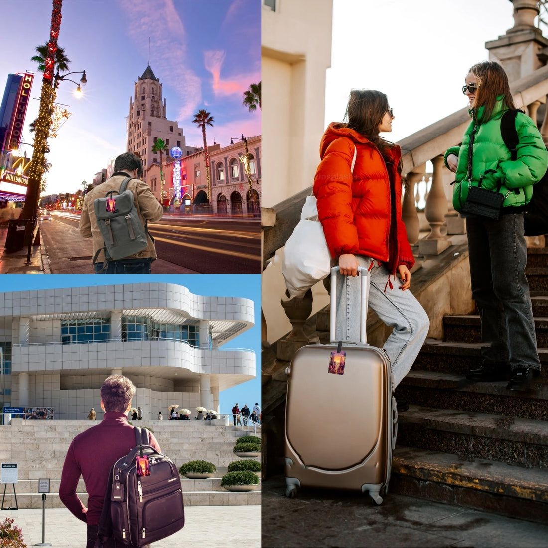 Los Angeles QR Bag Tag by tag8 for travel tracking