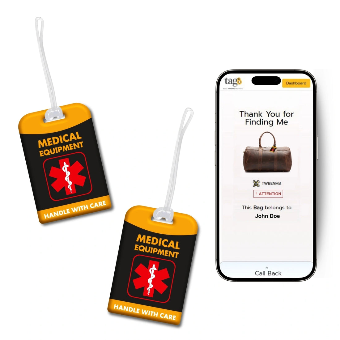 Smart Medical Equipment Tag | Track, Identify & Secure Luggage by tag8
