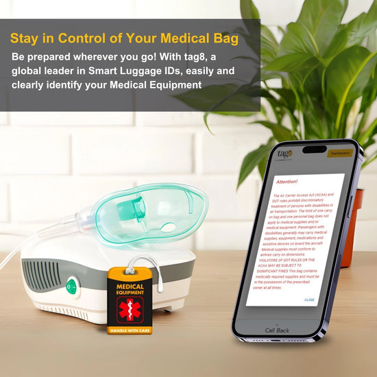 Smart Medical Equipment Tag | Track, Identify & Secure Luggage by tag8