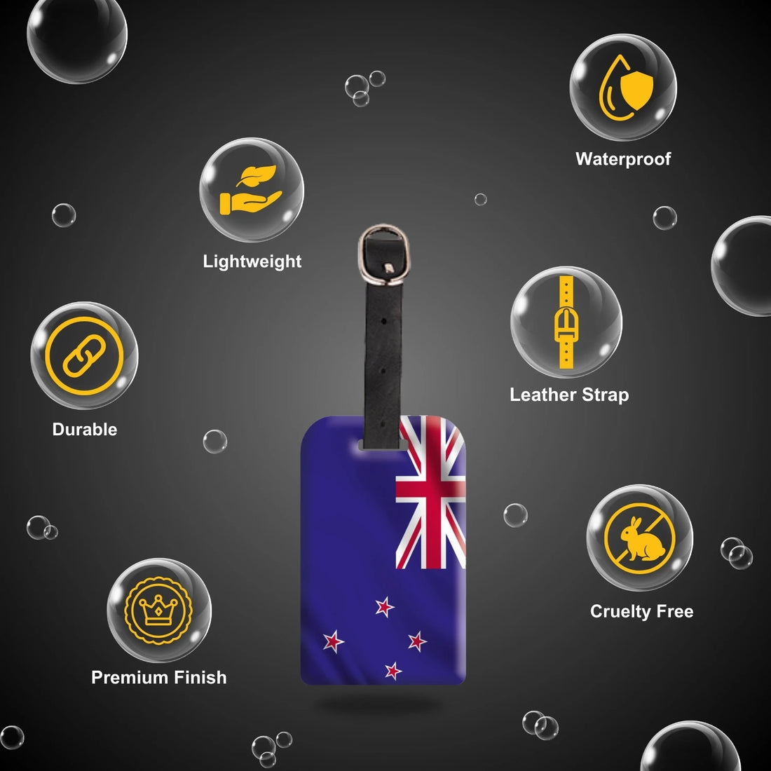 New Zealand QR Bag Tag by tag8 for secure luggage tracking