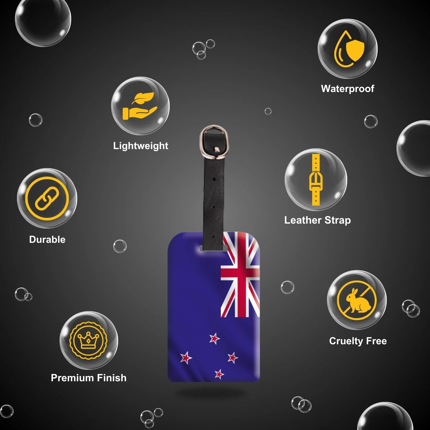 New Zealand QR Bag Tag by tag8 for secure luggage tracking