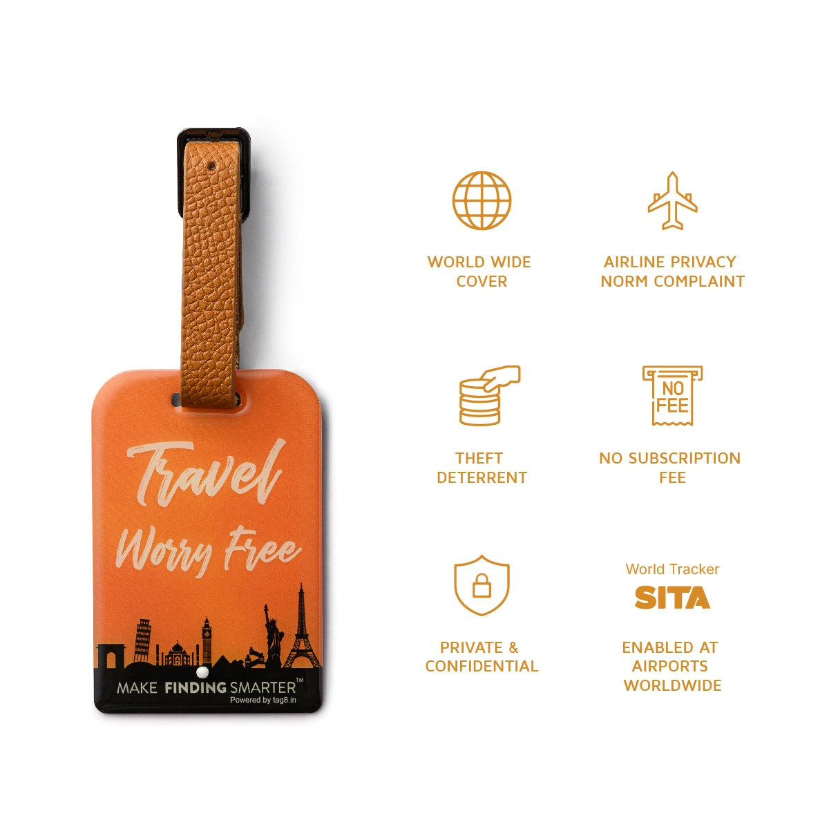 Orbit Smart Security Tag QR-enabled tag to track and recover your luggage during travel