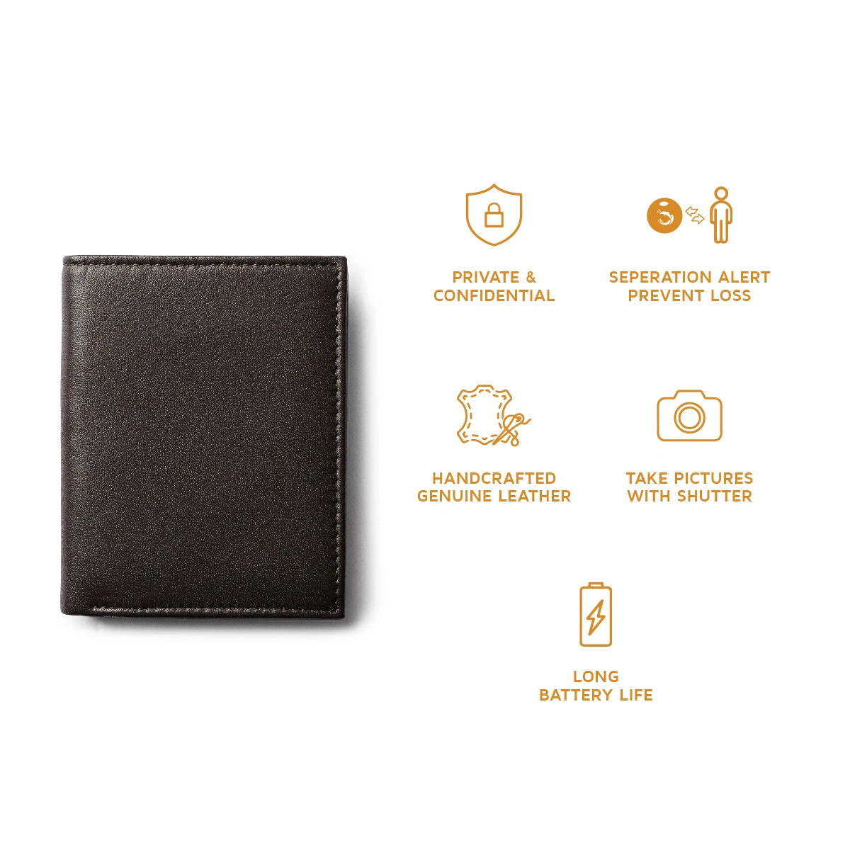 Orbit Smart Wallet with tracker to prevent loss and help locate wallet if misplaced