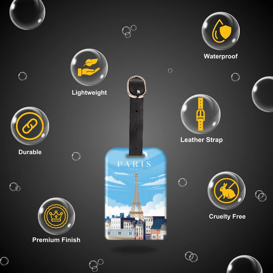 Paris QR Bag Tag by tag8 with smart tracking