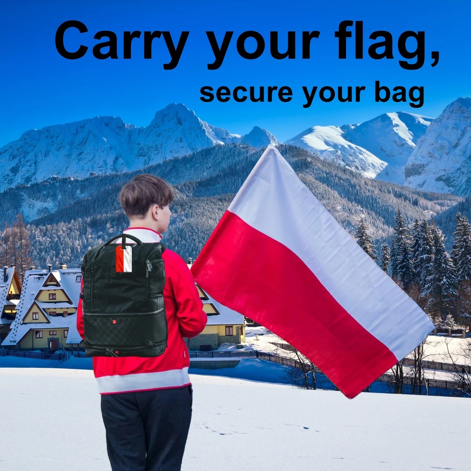 Poland QR Bag Tag by tag8 with QR code for tracking