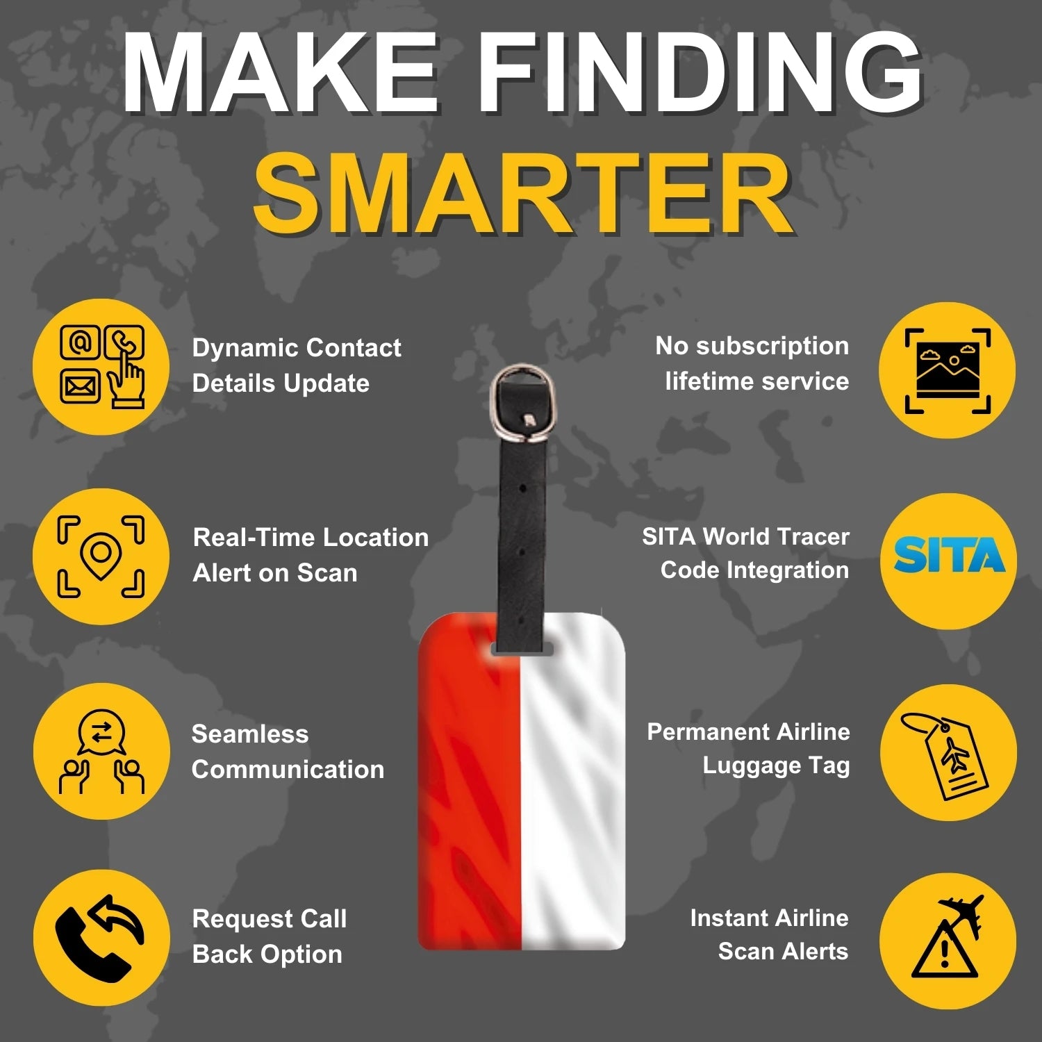 Poland QR Bag Tag by tag8 with QR code for tracking