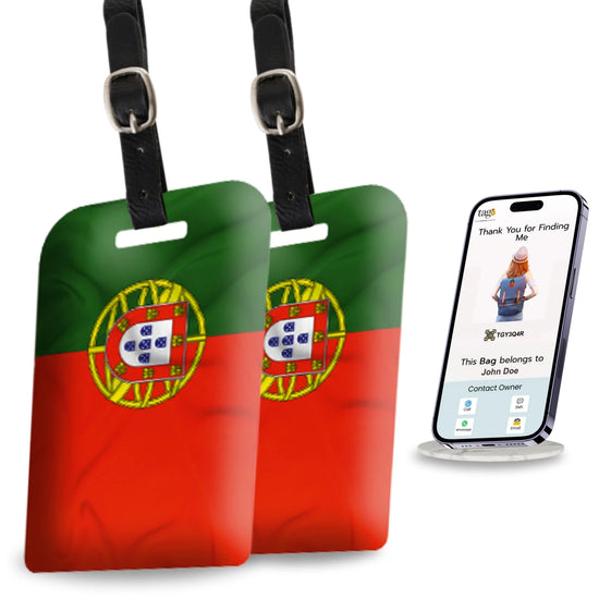 Portugal QR Bag Tag by tag8 with QR code for safety