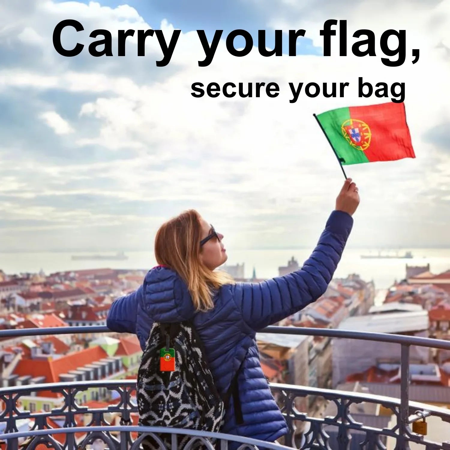 Portugal QR Bag Tag by tag8 with QR code for safety