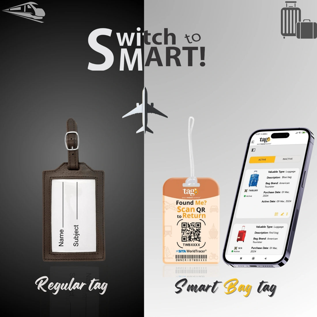 Ram Mandir Ayodhya Luggage QR Tag in brown for quick identification