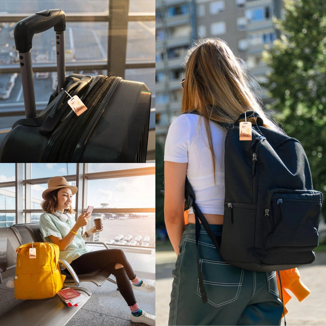 Ram Mandir Ayodhya Luggage QR Tag in brown for quick identification