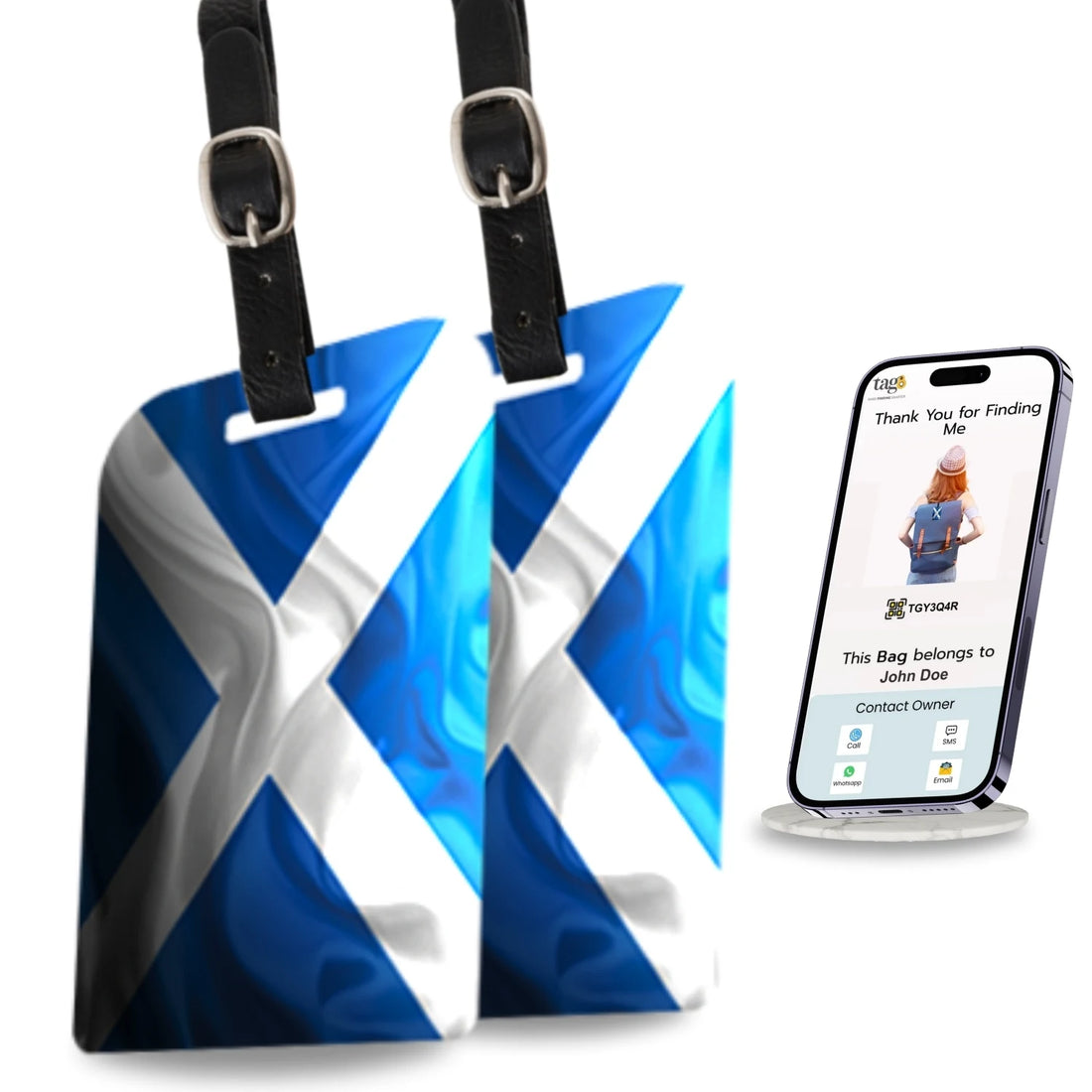 Scotland QR Bag Tag by tag8 for luggage recovery