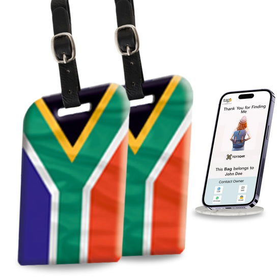 South Africa QR Bag Tag by tag8 with QR code for bag security