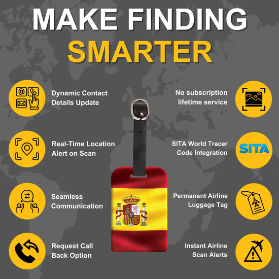 Spain QR Bag Tag by tag8 for luggage tracking