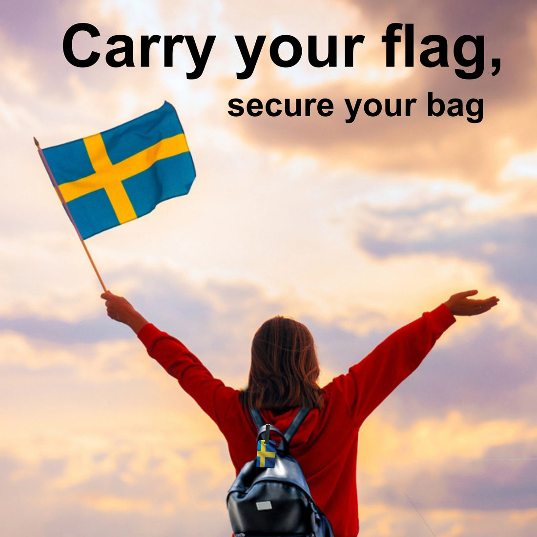 Sweden QR Bag Tag by tag8 for secure luggage recovery