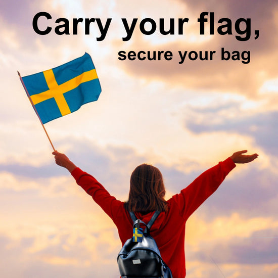 Sweden QR Bag Tag by tag8 for secure luggage recovery