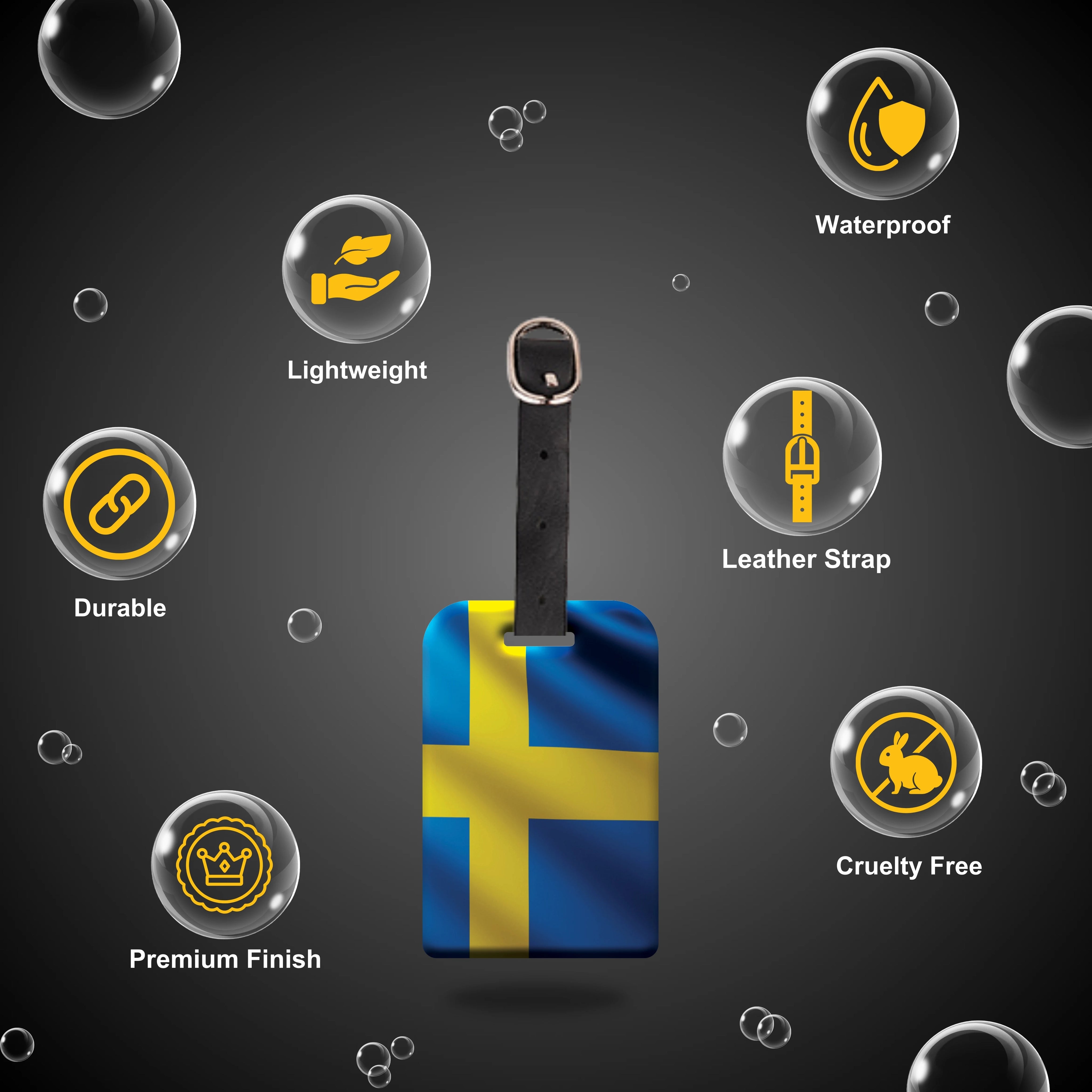 Sweden QR Bag Tag by tag8 for secure luggage recovery