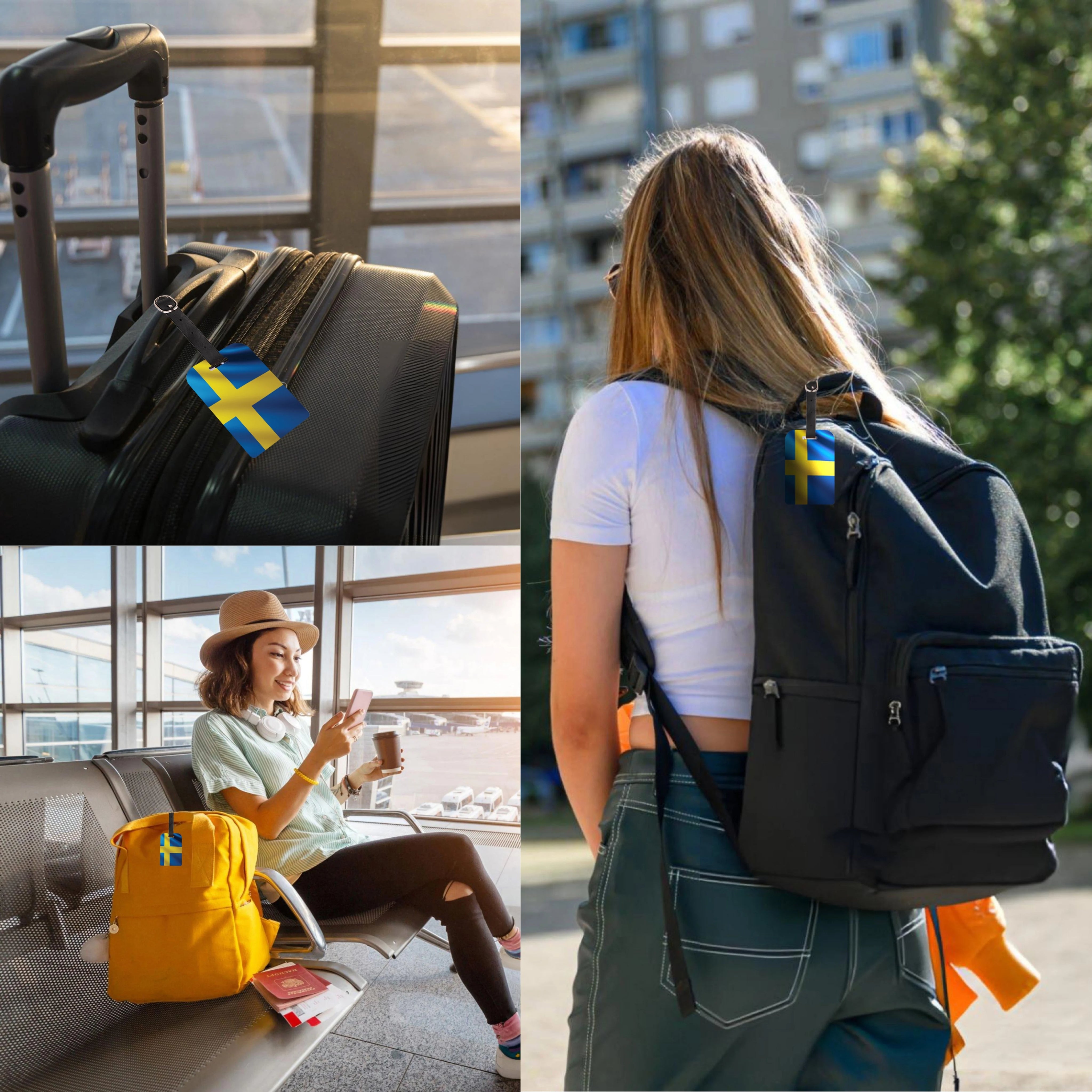 Sweden QR Bag Tag by tag8 for secure luggage recovery