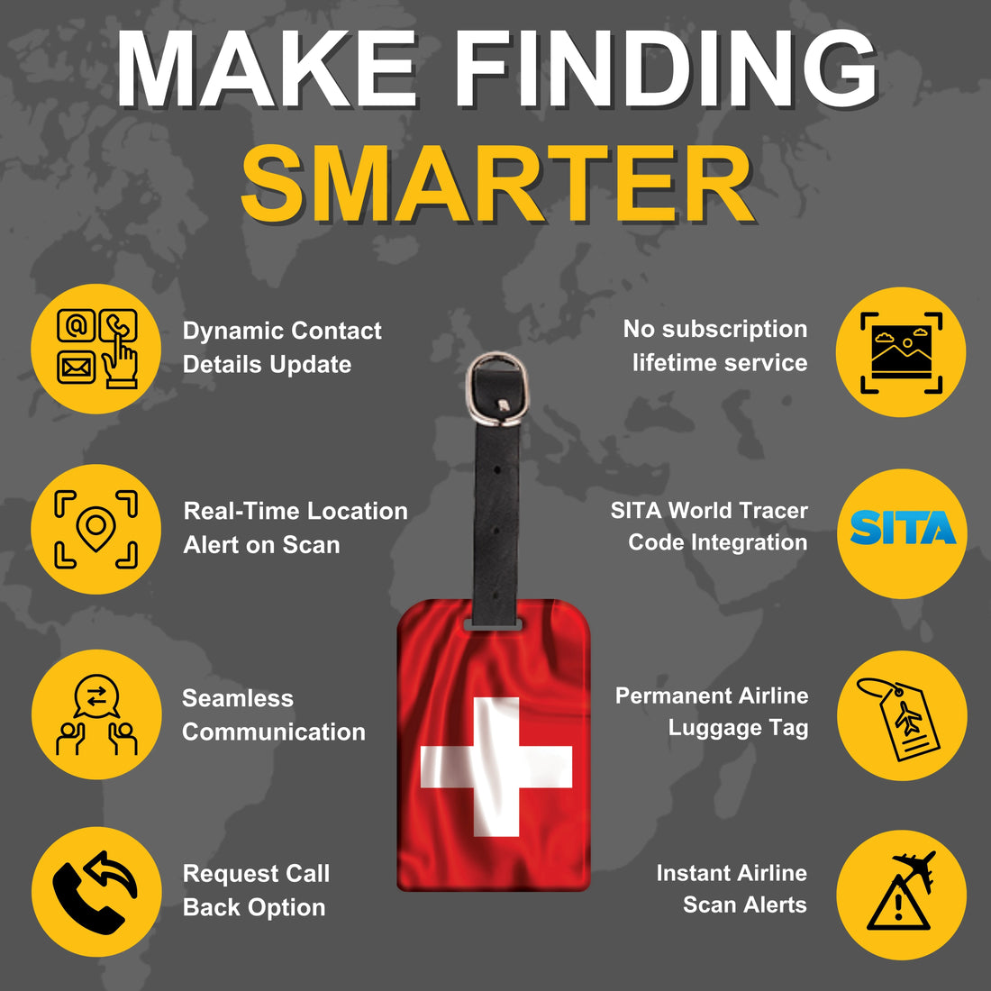 Switzerland QR Bag Tag by tag8 for bag security