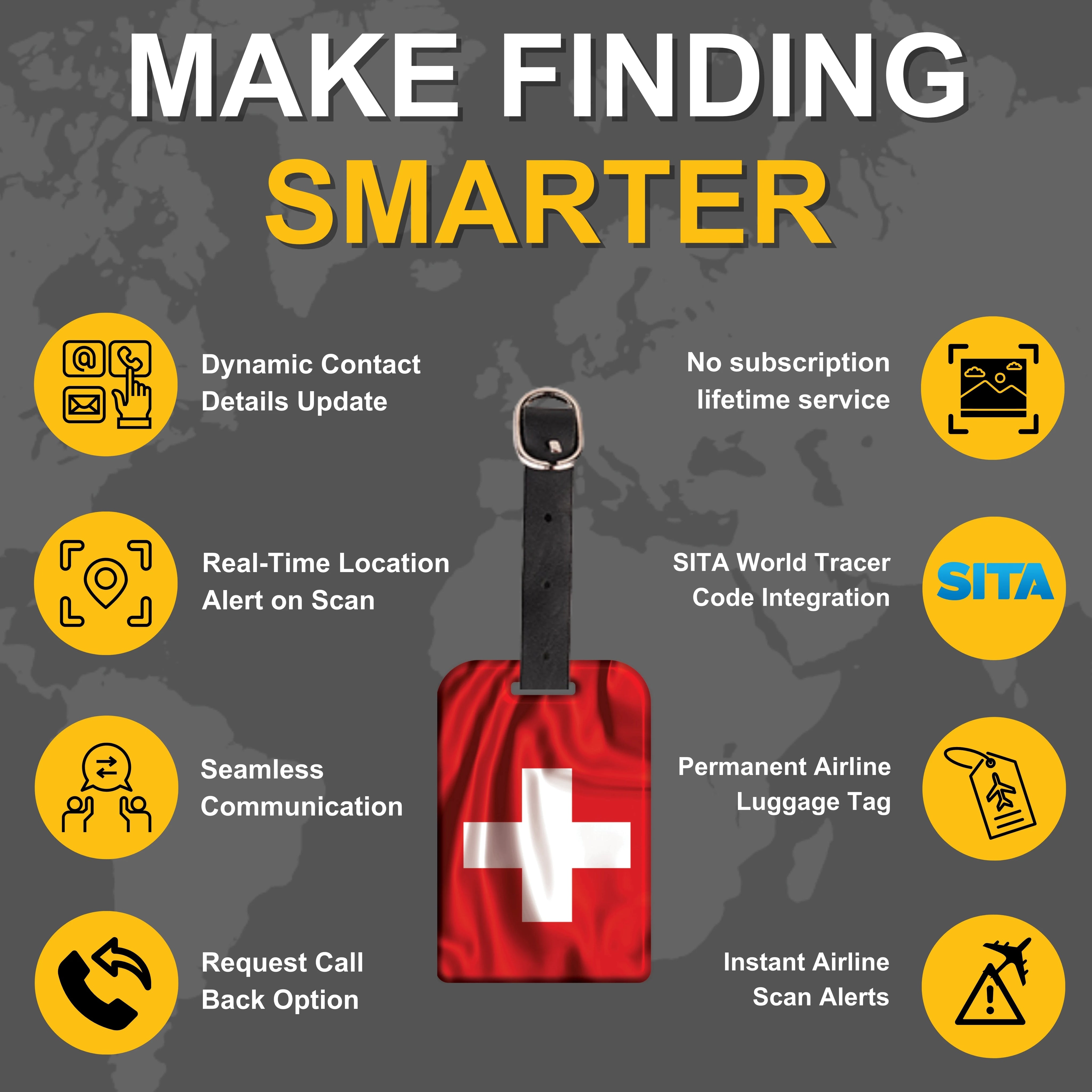 Switzerland QR Bag Tag by tag8 for bag security