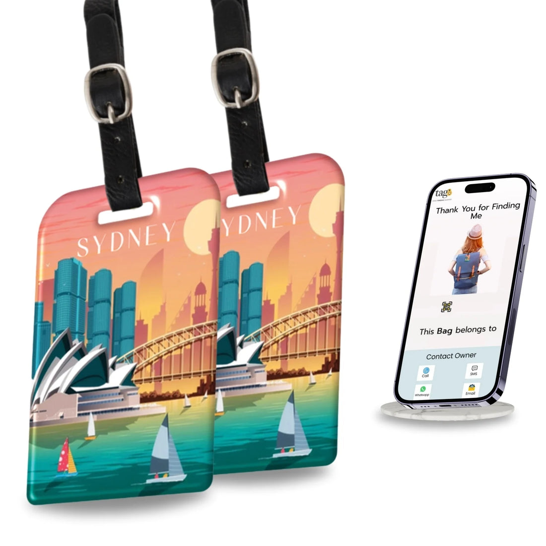 Sydney QR Bag Tag by tag8 for bag security
