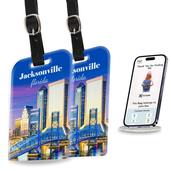 tag8 Jacksonville FL  Bag Tag with elegant design and smart QR code for hassle-free identification and lost & found assistance