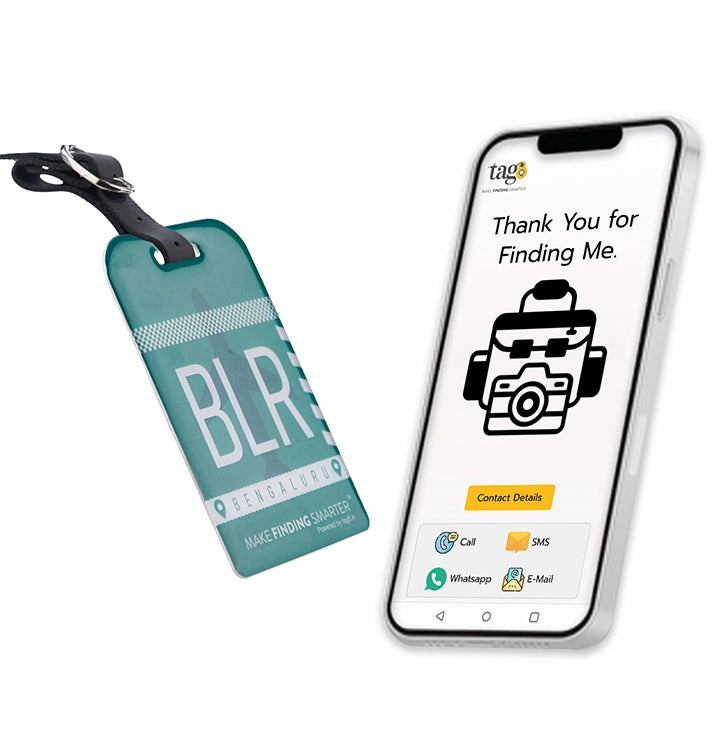 Bengaluru QR Bag Tag by tag8 for luggage tracking