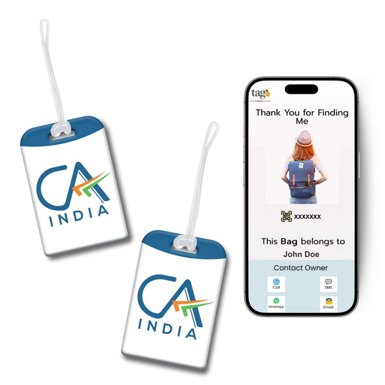 CA India smart bag tag with QR code by tag8