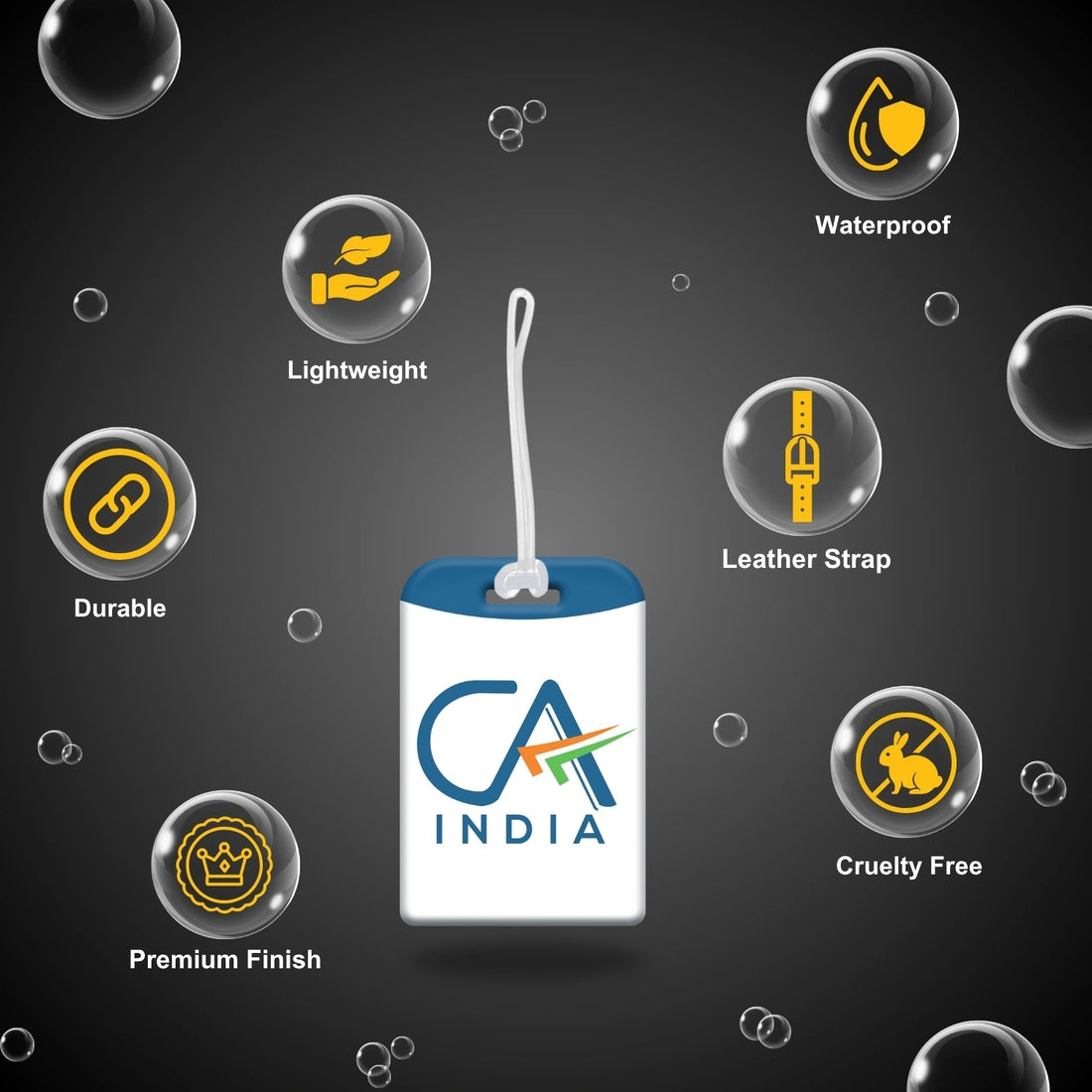 CA India smart bag tag with QR code by tag8