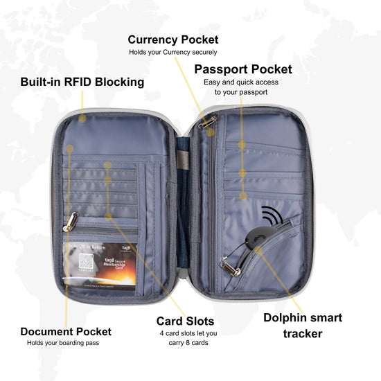 tag8 Canvas Passport Tracker Holder for durable and stylish travel organization and tracking