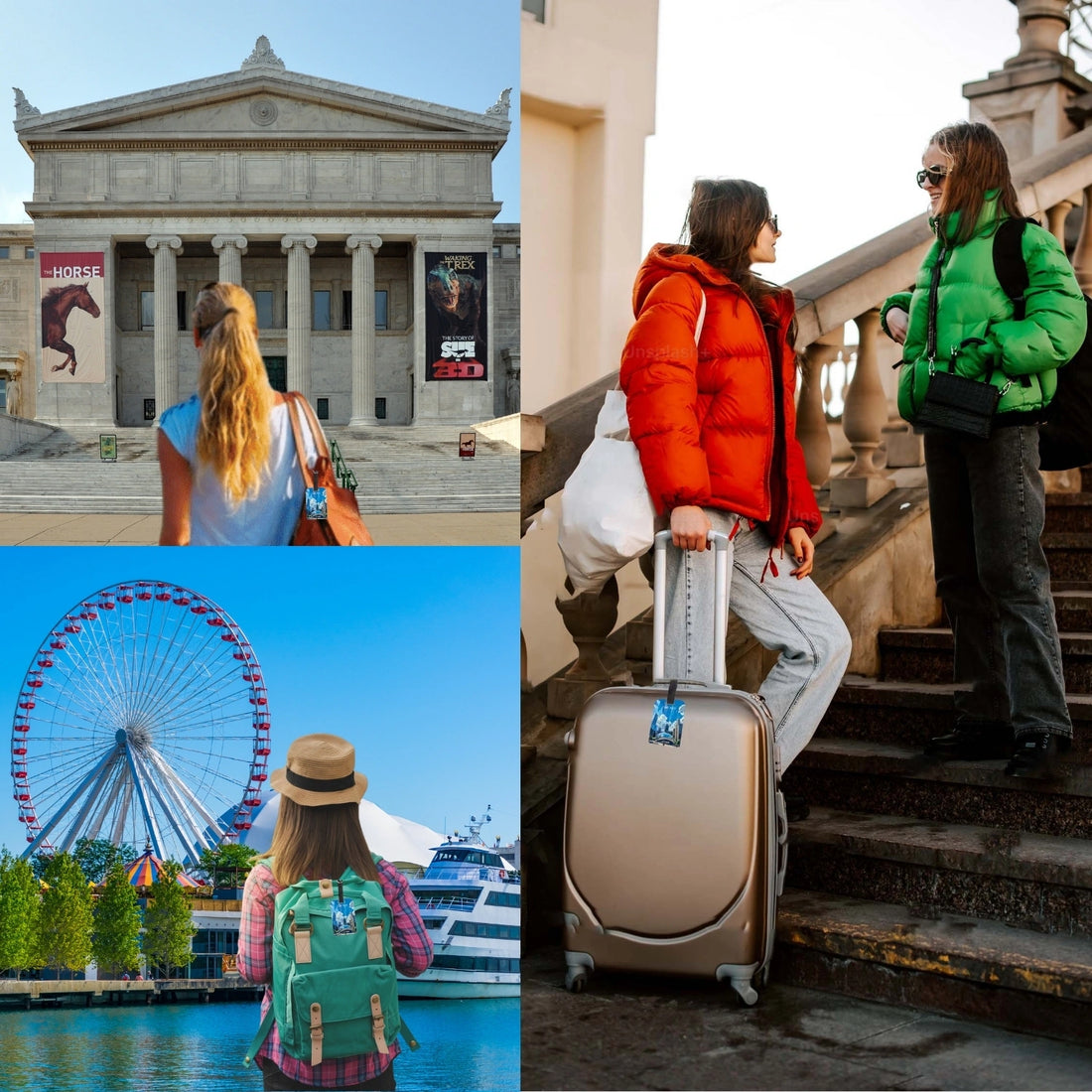 tag8 Chicago Bag Tag with stylish design and smart QR code for easy identification and lost & found recovery