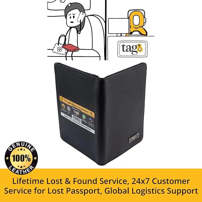 tag8 Combo of Vegan Passport Case and 2 Bag Tags for eco-friendly travel and luggage tracking