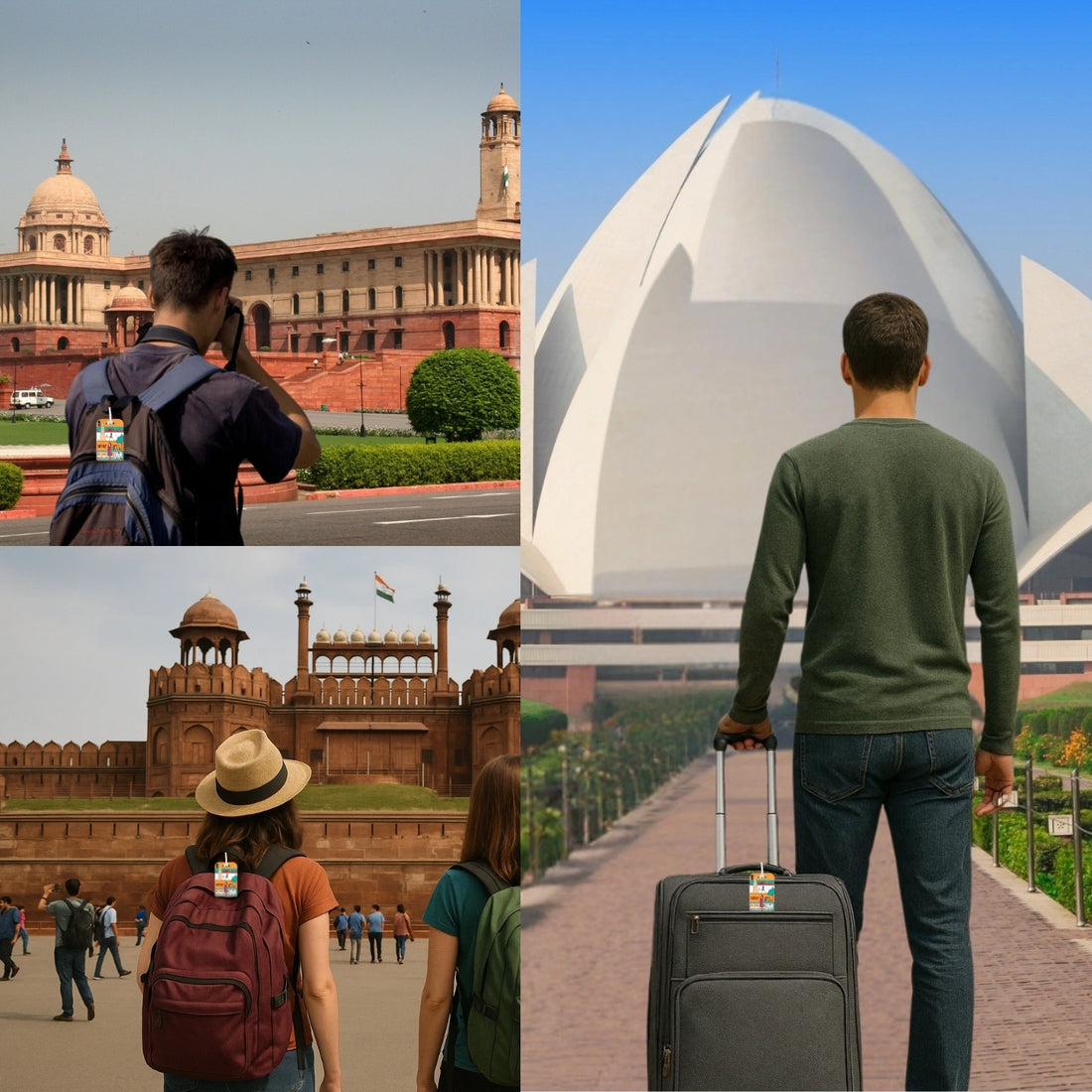 Delhi city-themed smart bag security tag with QR code by tag8