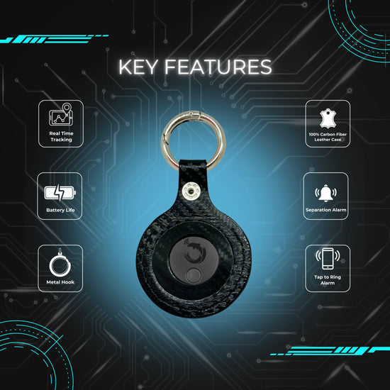 tag8 Dolphin Pro Tracker with premium carbon fiber case for enhanced security and tracking