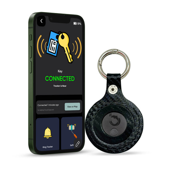 tag8 Dolphin Pro Tracker with premium carbon fiber case for enhanced security and tracking