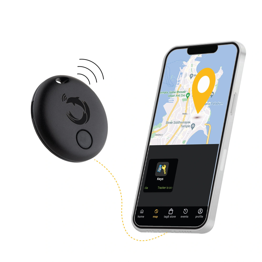 tag8 Dolphin Pro Smart Bluetooth Tracker for real-time location tracking and security