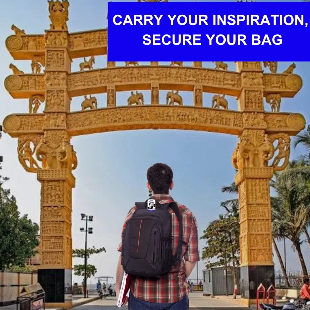 Dr B.R. Ambedkar travel theme smart bag tag with QR code by tag8